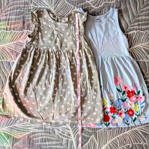 Bundle of 2 H&M 100% Cotton Baby Toddler Girl Flower Pattern Dresses.
